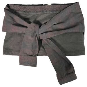 Diesel Vintage 90s Micro Mini Flannel Wrap Mini Skirt Black Small NEW Deadstock